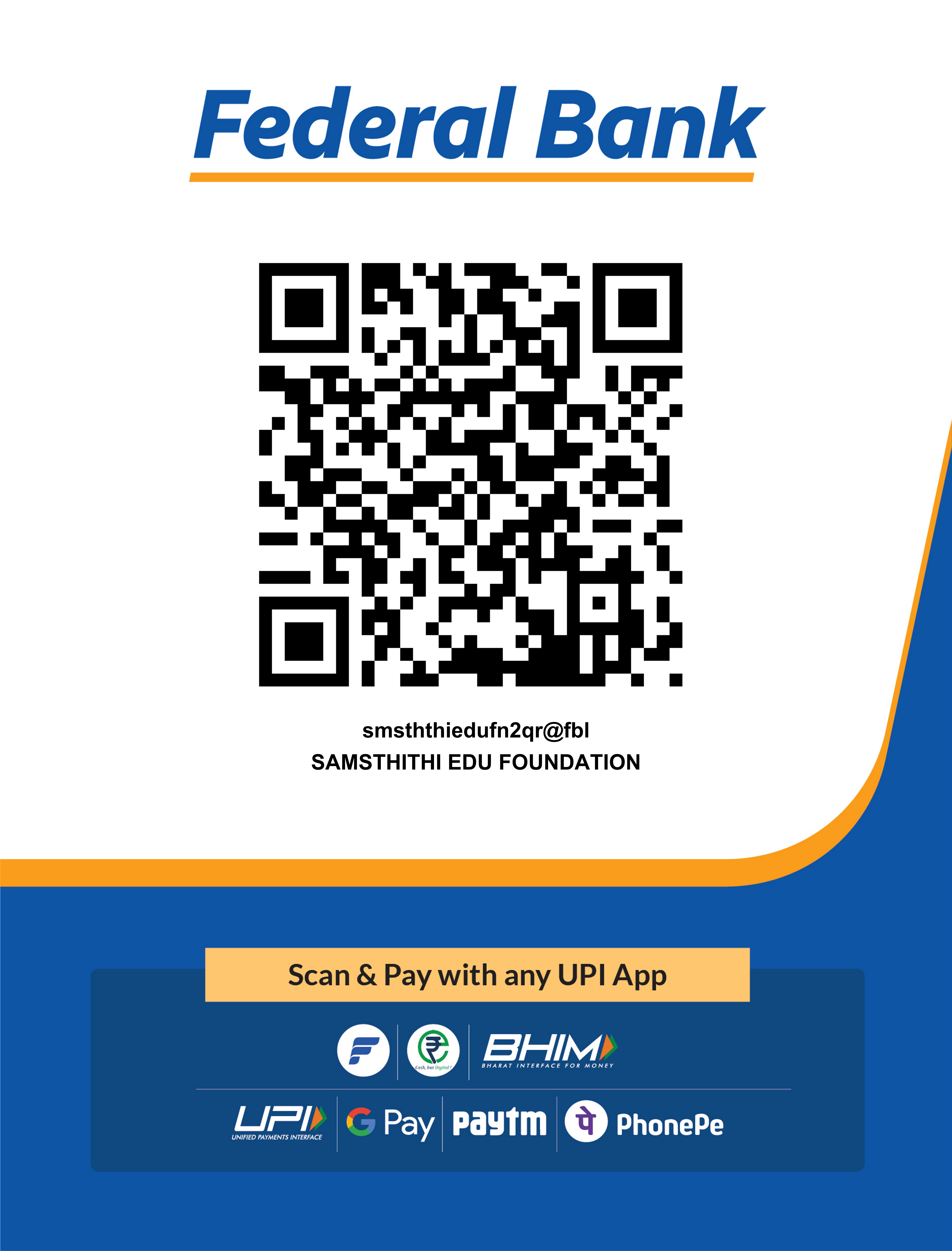 SUNAV official payment QR for SAMSTHITHI EDU FOUNDATION